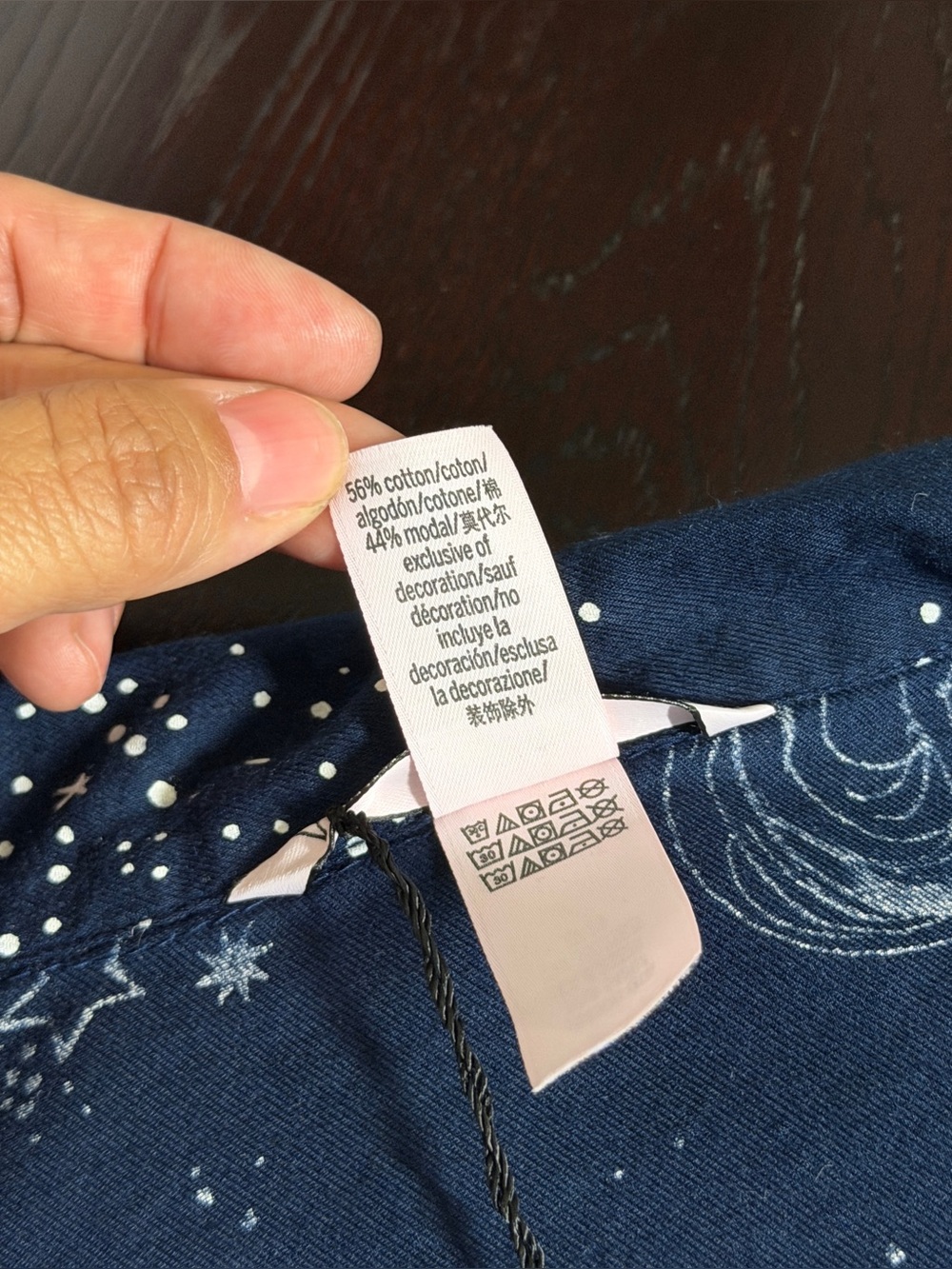 Victoria's Secret LARGE Navy Blue Celestial Pegasus Long Sleeve Sleep Shirt - Picture 6 of 8